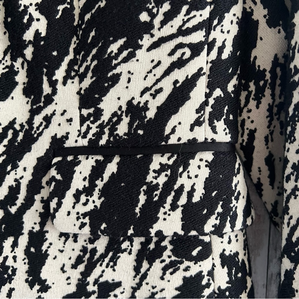 rag & bone Harper Tuxedo Black Cream Blazer Marble Cocktail Dressy Abstract 4 - Picture 3 of 5
